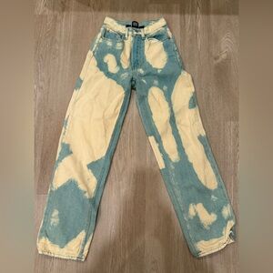 BDG Green and Yellow Tie-Dye Jeans